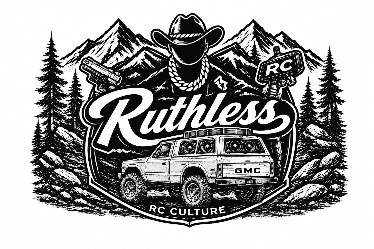 Ruthless RC Logo BW